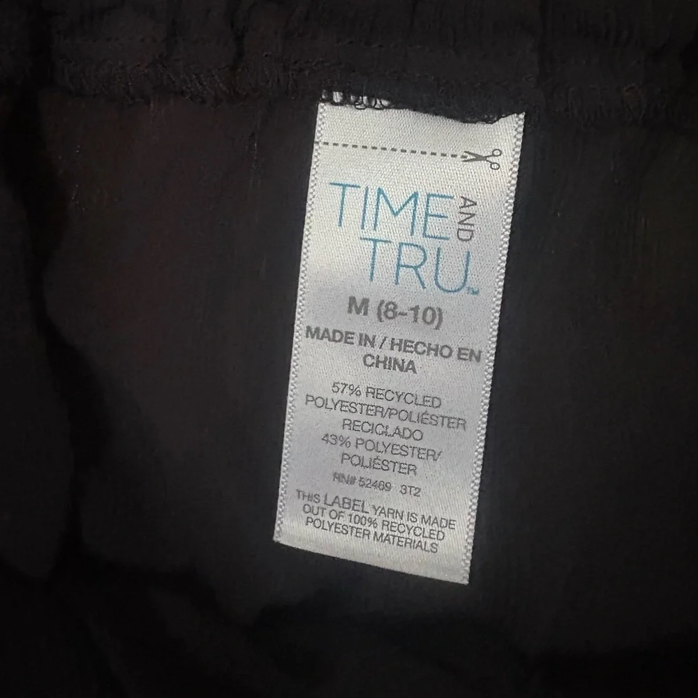 Time and Tru Sheer Black Pants - Picture 3 of 5
